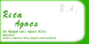 rita agocs business card